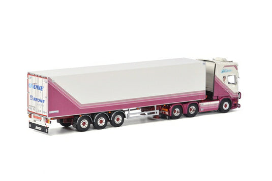 Leif Willy Scaniaスカニア R Topline リーファートレーラー Carrier 3軸トラック /WSI 建設機械模型 工事車両 1/50 ミニチュア