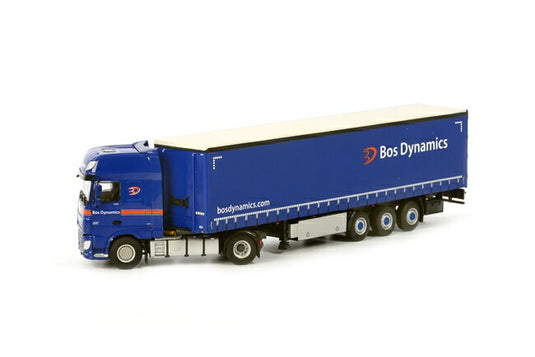 Bos Dynamics DAF XF SSC カーテンサイダートレーラー 3軸トラック トレーラー　/WSI 建設機械模型 工事車両 1/50 ミニチュア