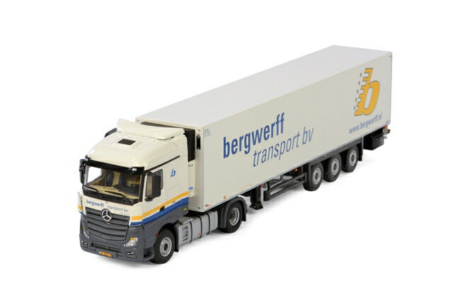 ギャラリービューアに画像をロードする, Bergwerff メルセデスベンツアクトロス StreamSpace リーファートレーラー Carrier 3軸トラック /WSI 建設機械模型 工事車両 1/50 ミニチュア
