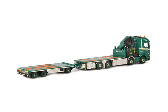 G.L. de Haan Scaniaスカニア R Streamline Highline Palfinger + Jib + Flat body + Jumbo extendable トレーラートラック トレーラー　/WSI 建設機械模型 工事車両 1/50 ミニチュア
