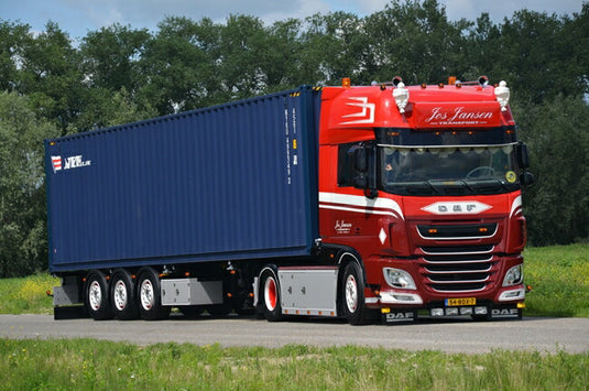 【予約】4-6月以降発売予定Jos Jansen DAF XF SSC Container トレーラー 3軸 & 40フィートコンテナトラック トレーラー　/WSI 建設機械模型 工事車両 1/50 ミニチュア