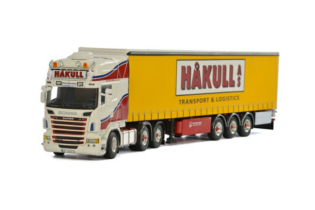 ギャラリービューアに画像をロードする, Hakull Scaniaスカニア R Topline カーテンサイダートレーラー 3軸トラック トレーラー　/WSI 建設機械模型 工事車両 1/50 ミニチュア
