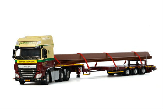 E. Lafeber DAF XF SSC Semi Lowloader 3軸 + Sheet Piles　トラック /WSI 建設機械模型 工事車両 1/50 ミニチュア