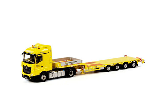 【予約】4-6月以降発売予定Ploj メルセデスベンツアクトロス StreamSpace Semi Lowloader 4軸 トラック /WSI 建設機械模型 工事車両 1/50 ミニチュア