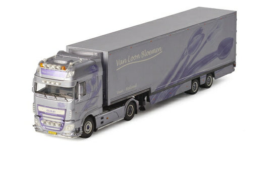 Van Loon Bloemen DAF XF SSC Semi Box Trailer トラックトレーラー /WSI 建設機械模型 工事車両 1/50 ミニチュア