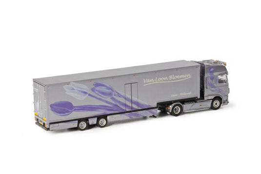 Van Loon Bloemen DAF XF SSC Semi Box Trailer トラックトレーラー /WSI 建設機械模型 工事車両 1/50 ミニチュア