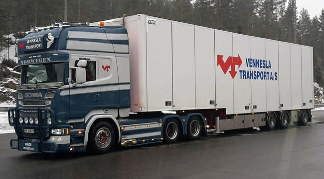 【予約】10-12月以降発売予定Hauge Transport SCANIAスカニア R Streamline Topline Semi Box Trailer トラック /WSI 建設機械模型 工事車両 1/50 ミニチュア