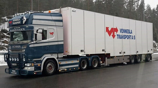 【予約】10-12月以降発売予定Hauge Transport SCANIAスカニア R Streamline Topline Semi Box Trailer トラック /WSI 建設機械模型 工事車両 1/50 ミニチュア