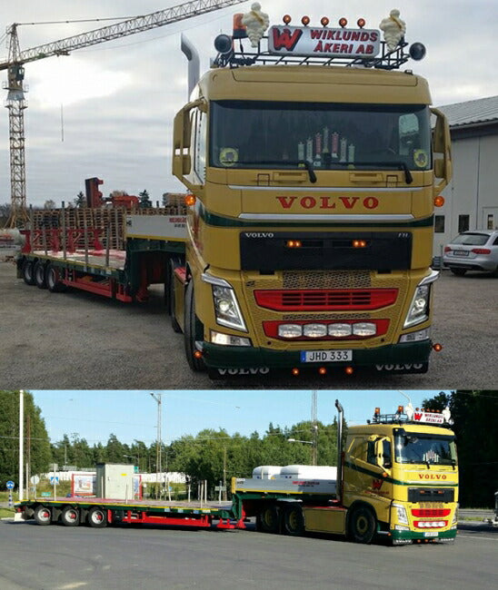 【予約】10-12月以降発売予定Wiklunds Akeri AB Volvo FH4 Sleeper Cab Low Loader Semi 3軸 トラック /WSI 建設機械模型 工事車両 1/50 ミニチュア