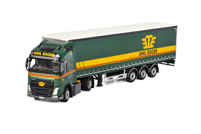 ギャラリービューアに画像をロードする, Emil Egger Volvo FH4 Globetrotter カーテンサイダートレーラー 3軸 トラック /WSI 建設機械模型 工事車両 1/50 ミニチュア
