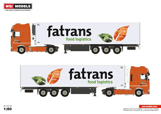 【予約】10-12月以降発売予定Fatrans DAF XF SSC リーファートレーラー Thermoking 3軸 トラック /WSI 建設機械模型 工事車両 1/50 ミニチュア