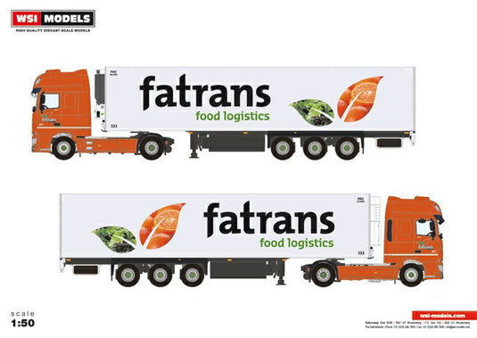 【予約】10-12月以降発売予定Fatrans DAF XF SSC リーファートレーラー Thermoking 3軸 トラック /WSI 建設機械模型 工事車両 1/50 ミニチュア