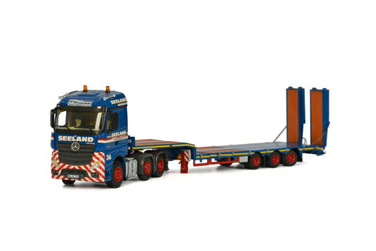 Seeland メルセデスベンツアクトロス StreamSpace Semi Lowloader with Ramps トラック /WSI 建設機械模型 工事車両 1/50 ミニチュア