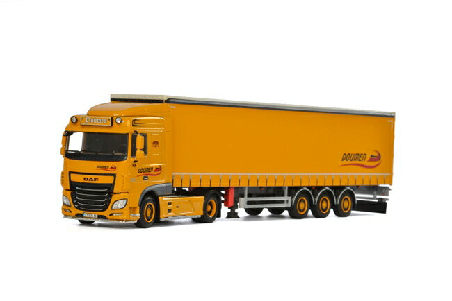ギャラリービューアに画像をロードする, Doumen DAF XF SC カーテンサイダートレーラー 3軸 /WSI 建設機械模型 工事車両 1/50 ミニチュア
