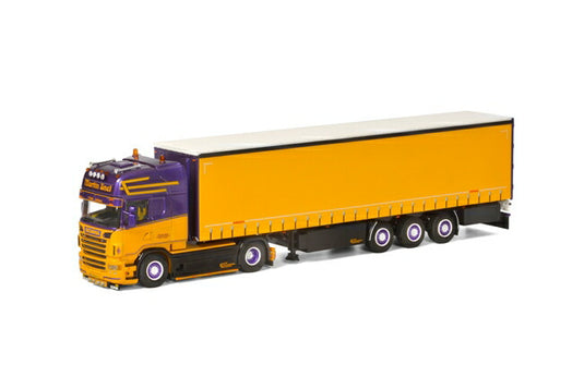 Martin Snel SCANIAスカニア R Streamline Topline カーテンサイダートレーラー 3軸トラック /WSI  建設機械模型 工事車両 1/50 ミニチュア