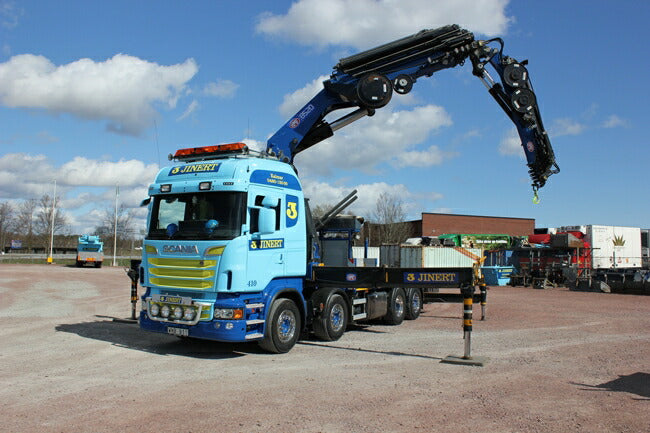 【予約】10-12月以降発売予定Jinert SCANIAスカニア R Highline Rigid with truck mounted crane and Jibクレーントラック /WSI  建設機械模型 工事車両 1/50 ミニチュア