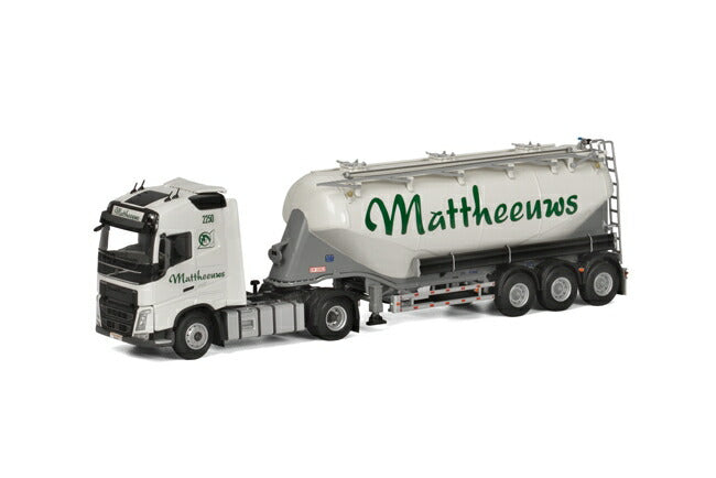 ギャラリービューアに画像をロードする, Mattheeuws Transport Volvoボルボ FH4 Globetrotter bellied powder tankerトラック /WSI  建設機械模型 工事車両 1/50 ミニチュア
