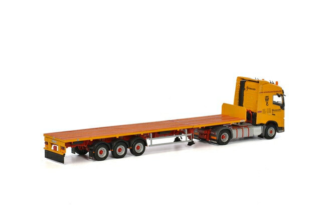 ギャラリービューアに画像をロードする, Wiesbauer Volvoボルボ FH4 Globetrotter Flatbed Trailer 3軸トレーラー /WSI  建設機械模型 工事車両 1/50 ミニチュア
