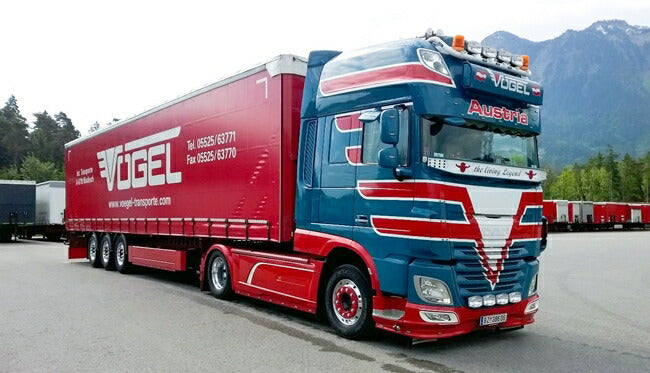 【予約】10-12月以降発売予定Vogel Transporte DAF XF SSC カーテンサイダートレーラー 3軸 トラック /WSI  建設機械模型 工事車両 1/50 ミニチュア