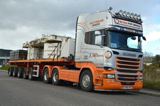 【予約】10-12月以降発売予定Global Port Services Scania R Streamline Topline バラストトレーラー 5 Axle (Without load)  /WSI  建設機械模型 工事車両 1/50 ミニチュア