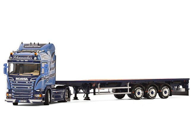 Schumacher Scania R Streamline Highline Flatbed Trailer 3軸 トレーラー /WSI  建設機械模型 工事車両 1/50 ミニチュア