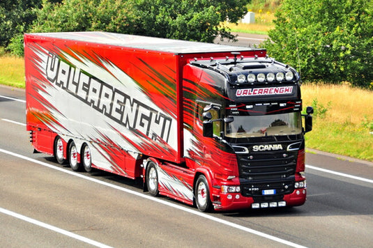 Valcarenghi 'La Passione' Scania R Streamline Toplineリーファートレーラー Carrier 3軸  /WSI  建設機械模型 工事車両 1/50 ミニチュア