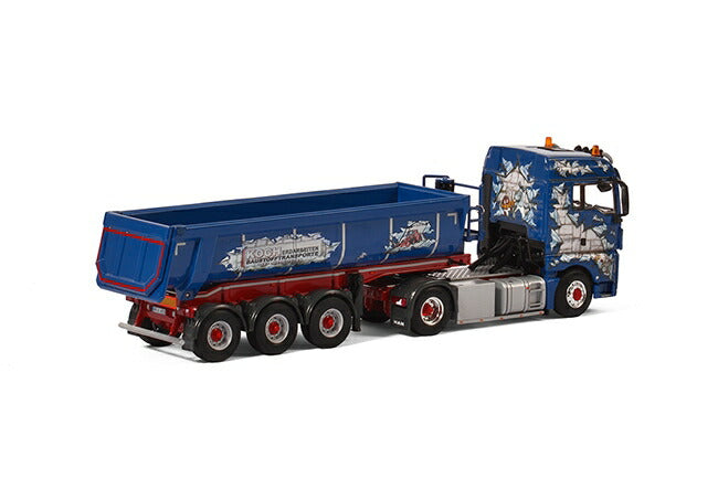 ギャラリービューアに画像をロードする, Koch MAN TGX XLX Halfpipe Tipper トレーラー トラックトラクタヘッド /WSI  建設機械模型 工事車両 1/50 ミニチュア
