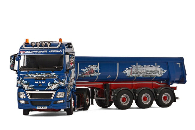 ギャラリービューアに画像をロードする, Koch MAN TGX XLX Halfpipe Tipper トレーラー トラックトラクタヘッド /WSI  建設機械模型 工事車両 1/50 ミニチュア
