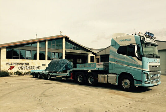 【予約】10-12月以降発売予定Cepelludo Volvo FH4 Globetrotter Semi Lowloader 4軸 トラック /WSI  建設機械模型 工事車両 1/50 ミニチュア