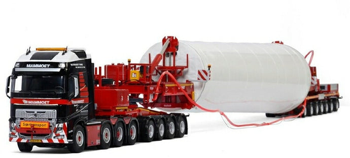 【予約】10-12月以降発売予定MAMMOETマムート特注 VOLVO 8x4 MEGA WINDMILL TRANSPORTER トラック トレーラー/WSI 1/50 建設機械 模型ミニカー  はたらく車 重機