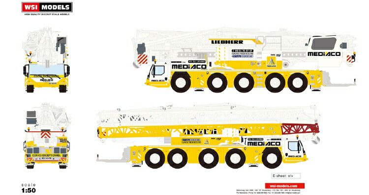 ギャラリービューアに画像をロードする, 【予約】2020年4-6月以降発売予定Mediaco LIEBHERR MK140モバイルクレーン WSI 1/50 建設機械 模型ミニカー  はたらく車重機
